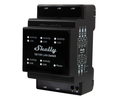 Czujnik inteligentny Shelly Przełącznik Ethernet z 5 portami RJ45 LAN Switch LANSwitch